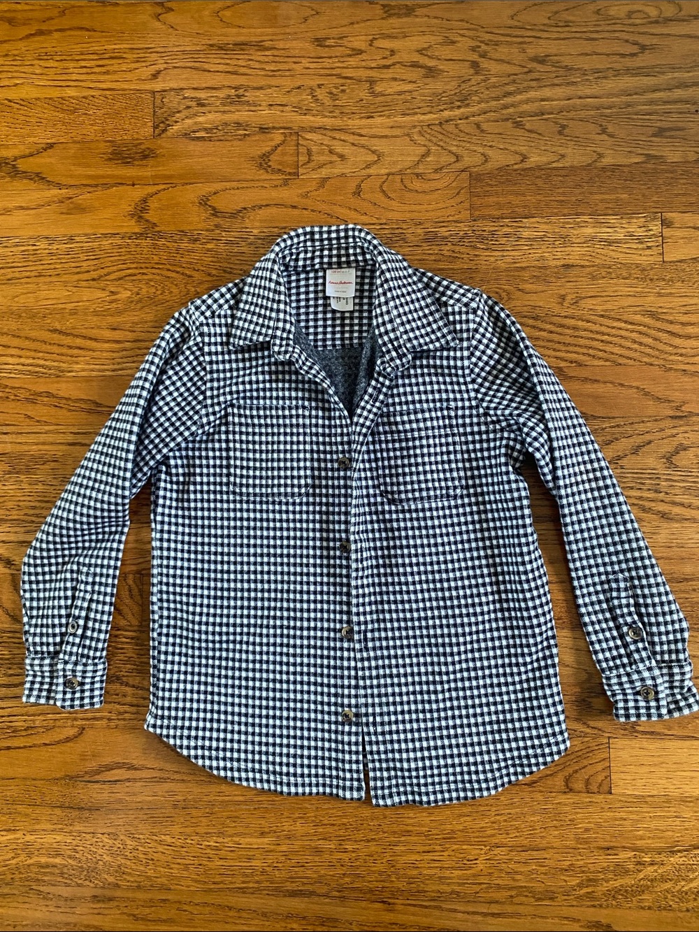 Hanna Andersson Black & White Gingham Shacket Size 7